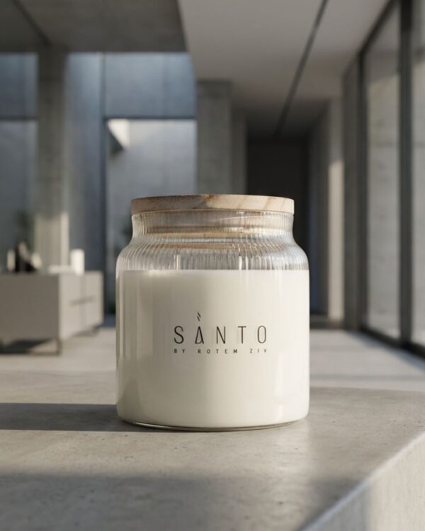 נר ריחני משעווה טבעית בעבודת יד