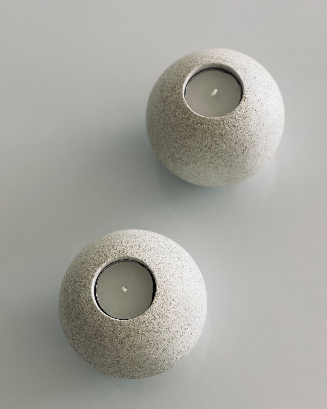 3 פמוט מבטון אבן בצורת כדול בעבודת-יד