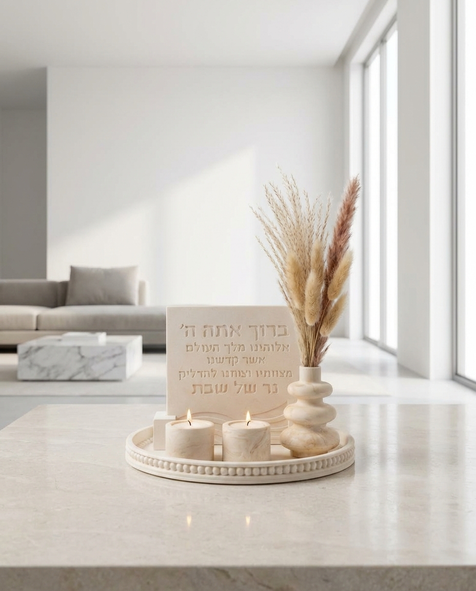 place_the_product_from_the_uploaded_image_upright_and_centered_in_a_bright_elegant_modern_luxury_ho_3p8w92o8zcyp3t8vdeie_0 סט הדלקת נרות שבת מבטון בעבודת-יד