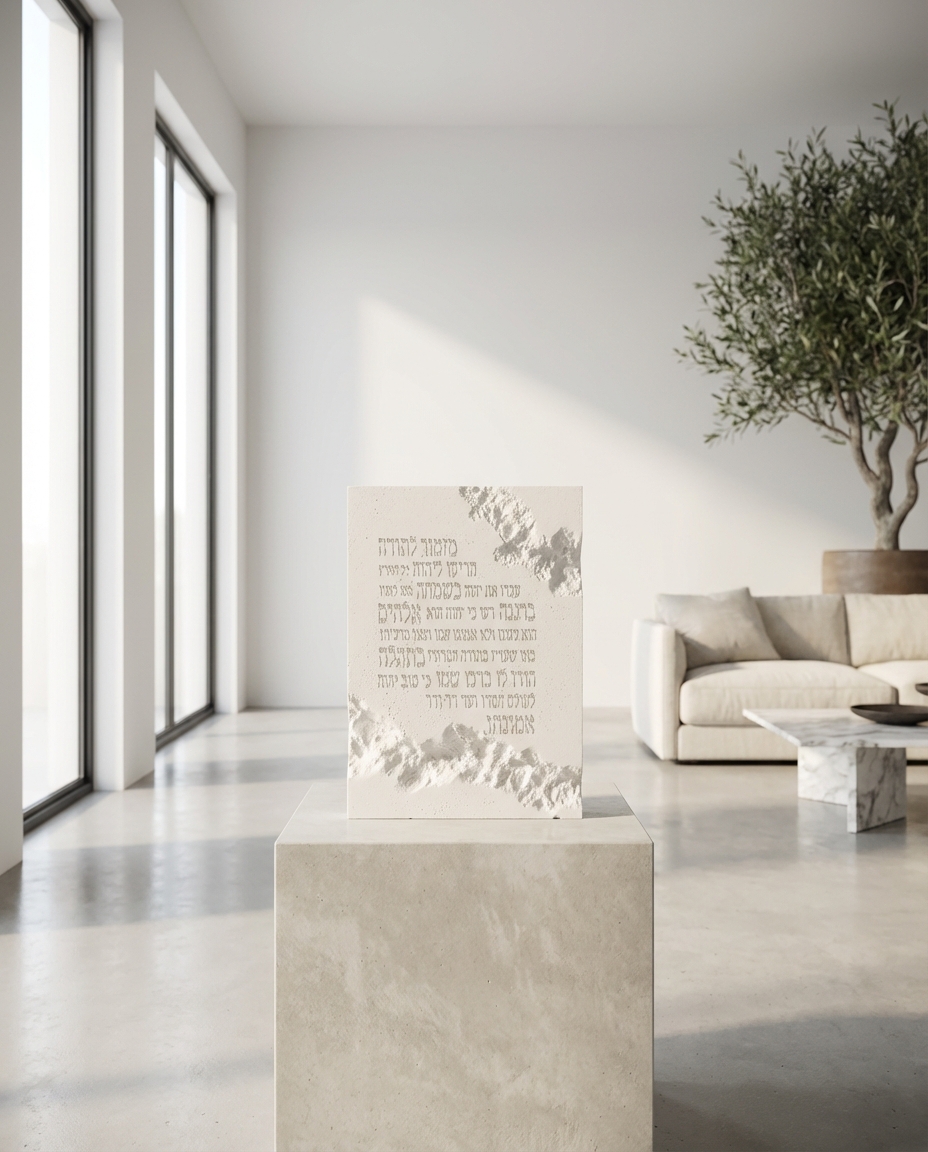 מזמור לתודה מבטון בעבודת-יד