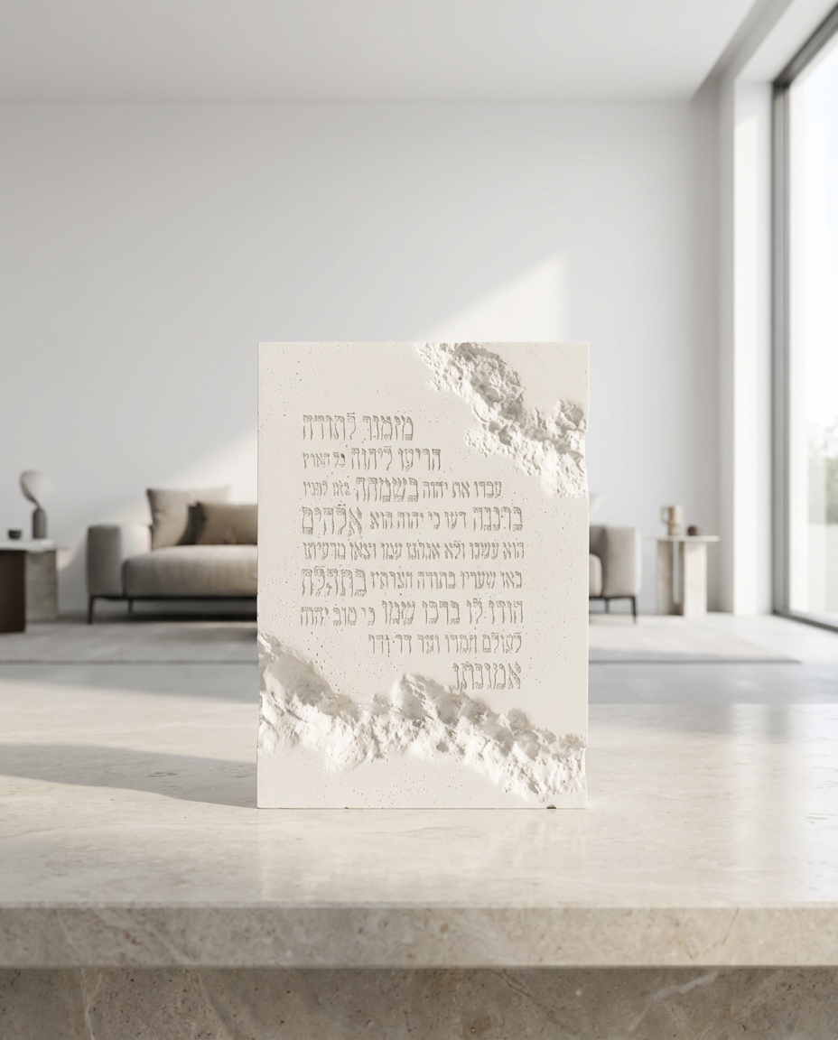 מזמור לתודה מבטון בעבודת-יד