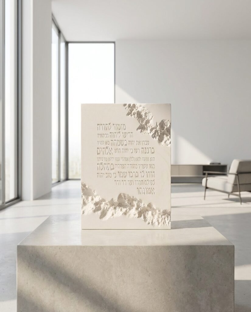 מזמור לתודה מבטון בעבודת-יד