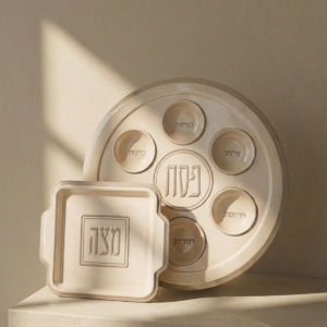 סט צלחת פסח וקערת מצות