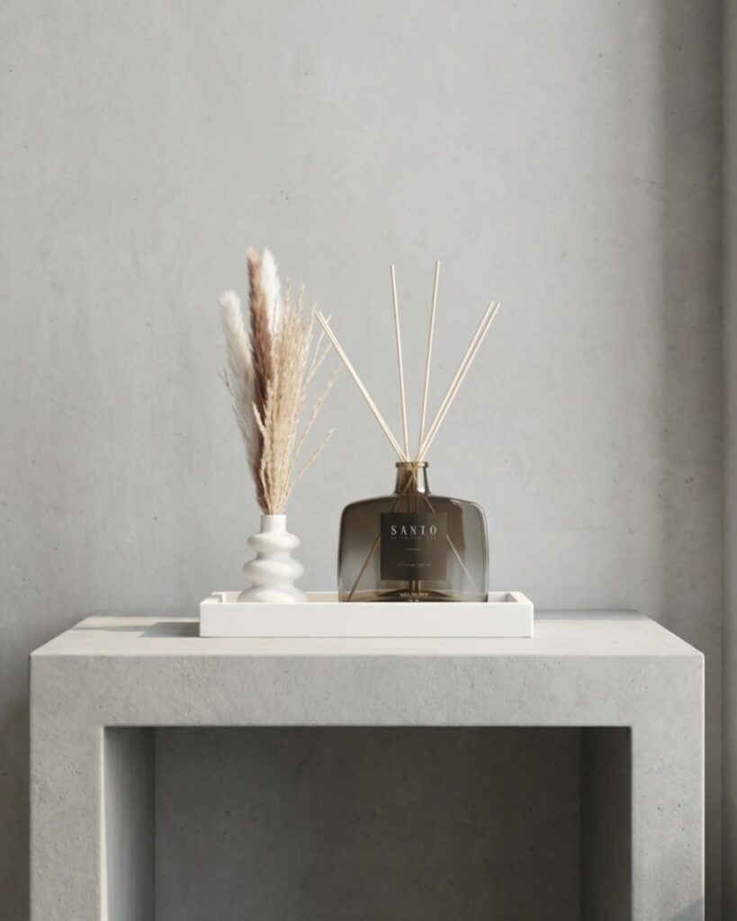 סט יוקרתי מפיץ ריח, אגרטל ומגש עבודת יד