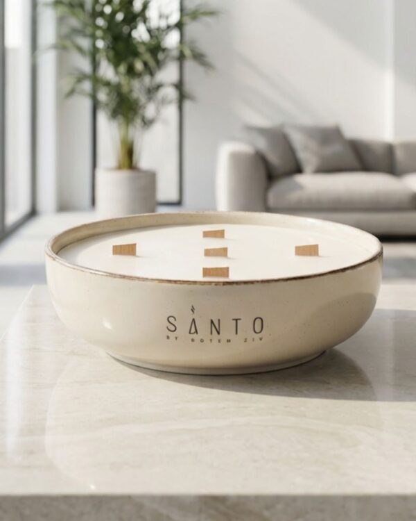 נר משעווה טבעית בעבודת-יד