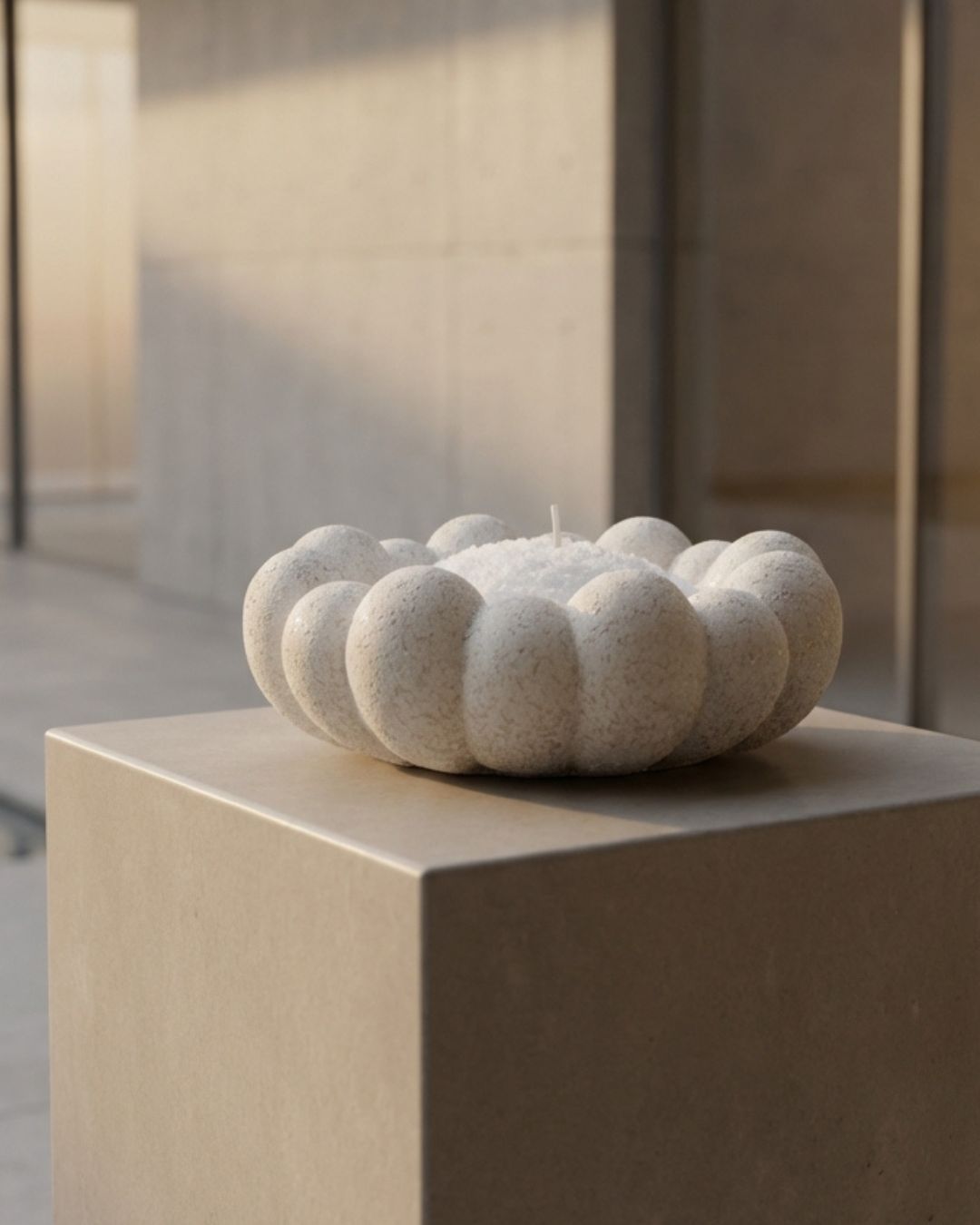 4 כלי בטון טקסטורה אבן בעבודת-יד