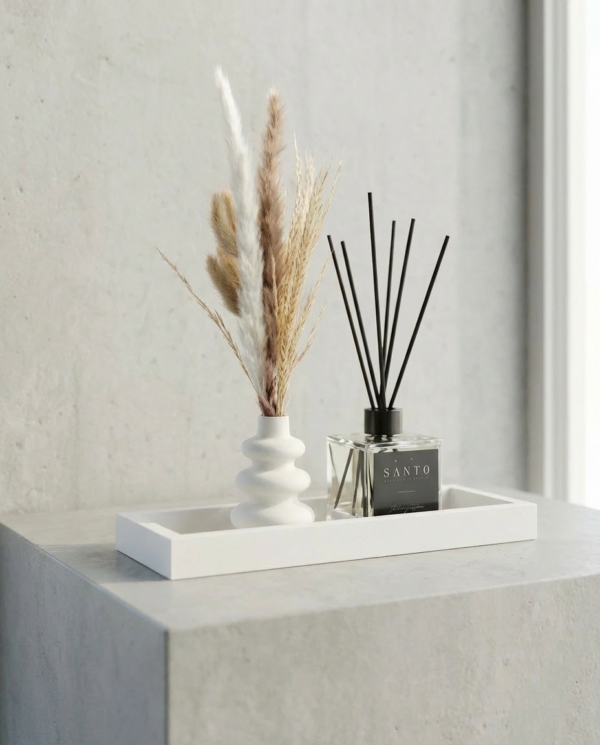 סט יוקרתי מפיץ ריח, אגרטל ומגש עבודת יד