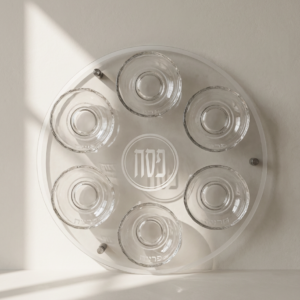 צלחת פסח מהודרת מזכוכית וקריסטל