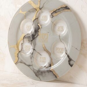 קערת פסח צלחת פסח מהודרת מזכוכית