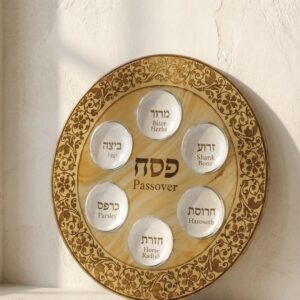 קערת פסח צלחת פסח מהודרת מזכוכית